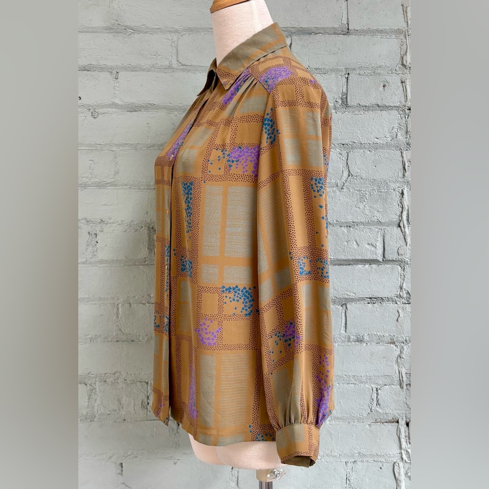 Vintage 80s Novelty Print Blouse - Picture 8 of 8